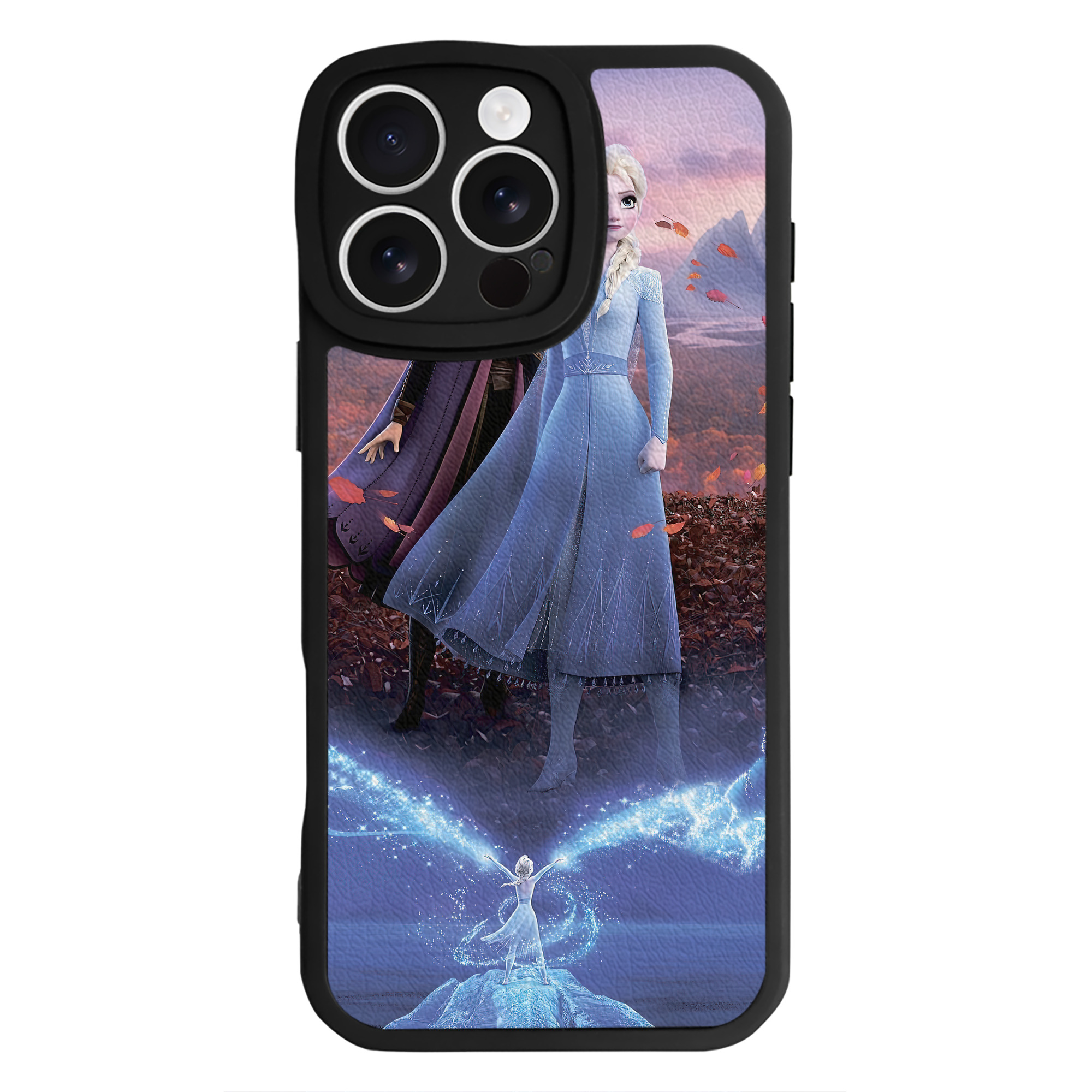 （画像用） アナと雪の女王 アンナ エルサ Frozen Anna Elsa 【iPhone 16シリーズ対応】シリコンスマホケース（レザー調） 材質：シリコン